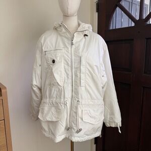 Bogner Ski Jacket Drawstring Waist Baggy Retro Vintage | White | Size 12